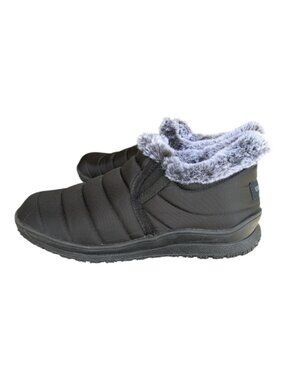 Minnetonka Women's Black‎ Timpson Tulsa Slip On Shoes Faux Fur Size 10